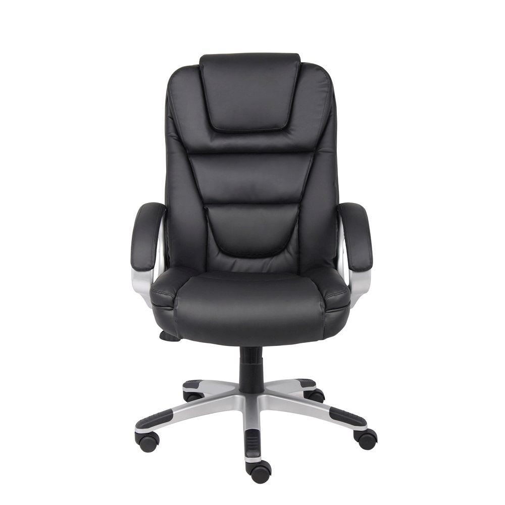 Black Leather Office Chair, Executive High Back Computer Desk Seating