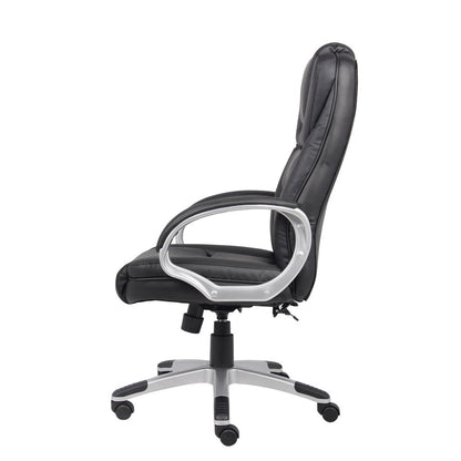 Black Leather Office Chair, Executive High Back Computer Desk Seating