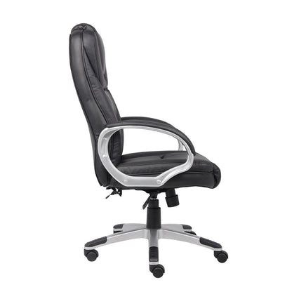Black Leather Office Chair, Executive High Back Computer Desk Seating