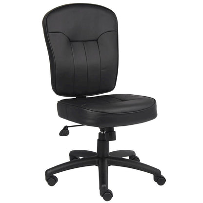 Black Leather Office Guest Chair for Client Meetings and Reception Use