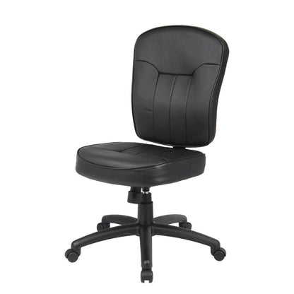 Black Leather Office Guest Chair for Client Meetings and Reception Use