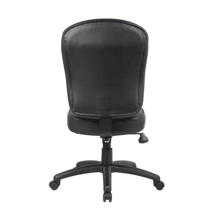 Black Leather Office Guest Chair for Client Meetings and Reception Use