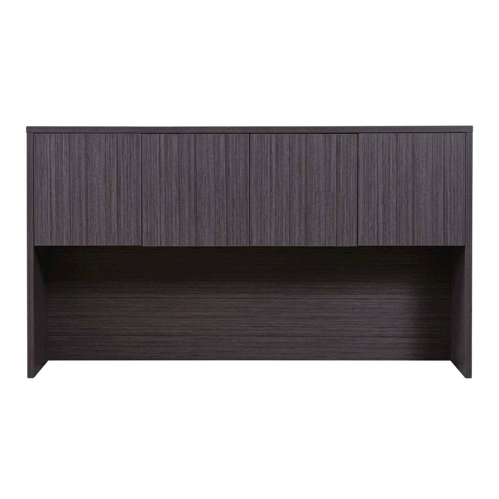 66-Inch Driftwood Hutch with Four Doors and Storage Space