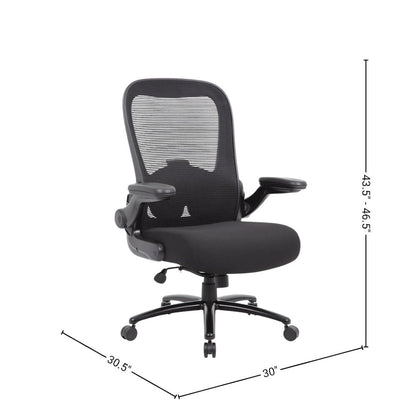 Mid-Back Black Office Guest Chair for Client Reception or Waiting Area