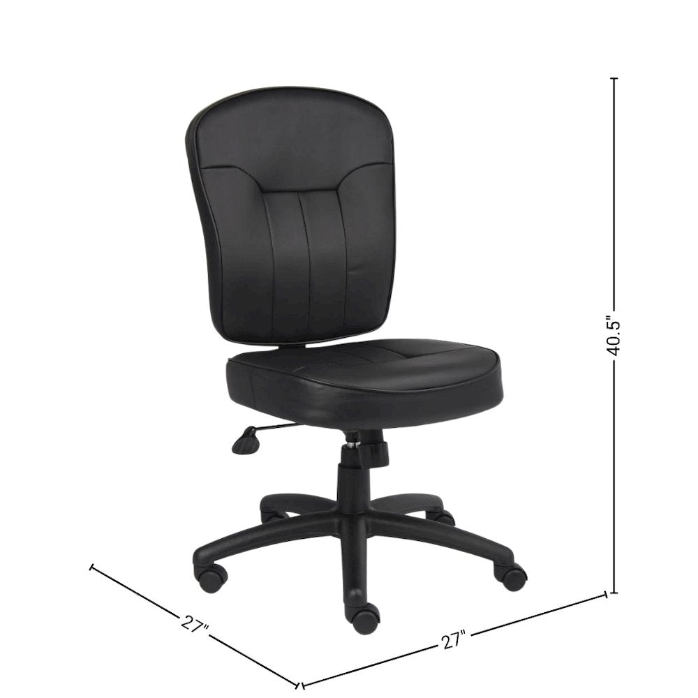 Black Leather Office Guest Chair for Client Meetings and Reception Use