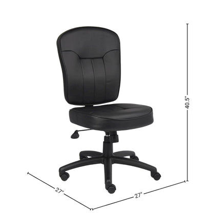 Black Leather Office Guest Chair for Client Meetings and Reception Use