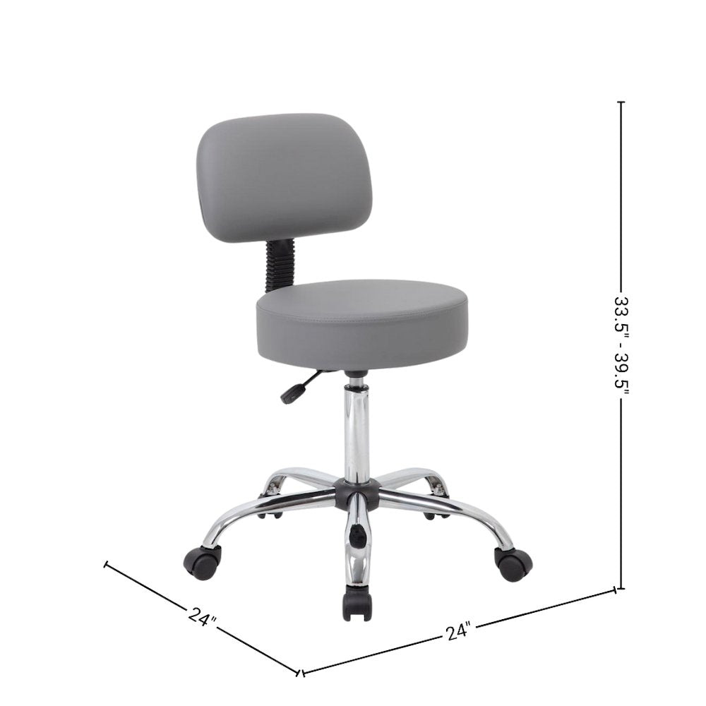 Gray Vinyl Office Guest Chair for Reception or Client Seating Areas