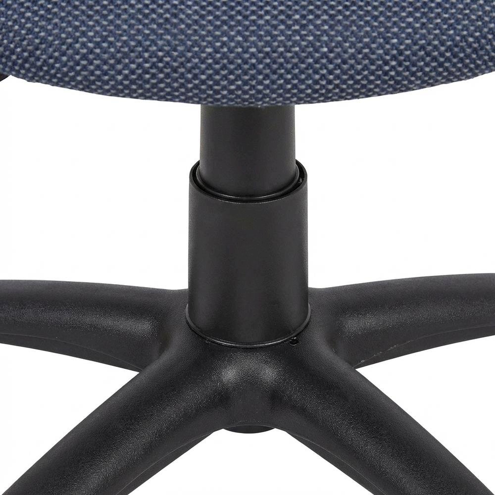 Blue Armless Office Chair With Wheels, Ideal Desk Chair For Sewing Tasks