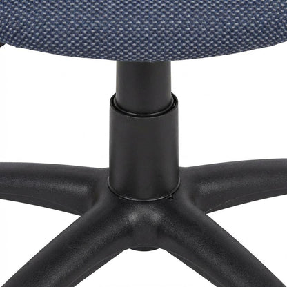Blue Armless Office Chair With Wheels, Ideal Desk Chair For Sewing Tasks