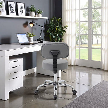 Gray Vinyl Office Guest Chair for Reception or Client Seating Areas