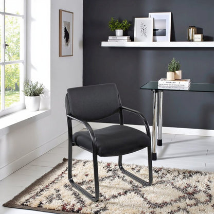 Black Arm Chair For Reception, Lobby Chair Or Waiting Room Guest Seating