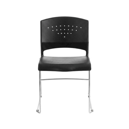 Polypropylene Stackable Chair with Chrome Sled Base for Office and Lobby, Set of 2