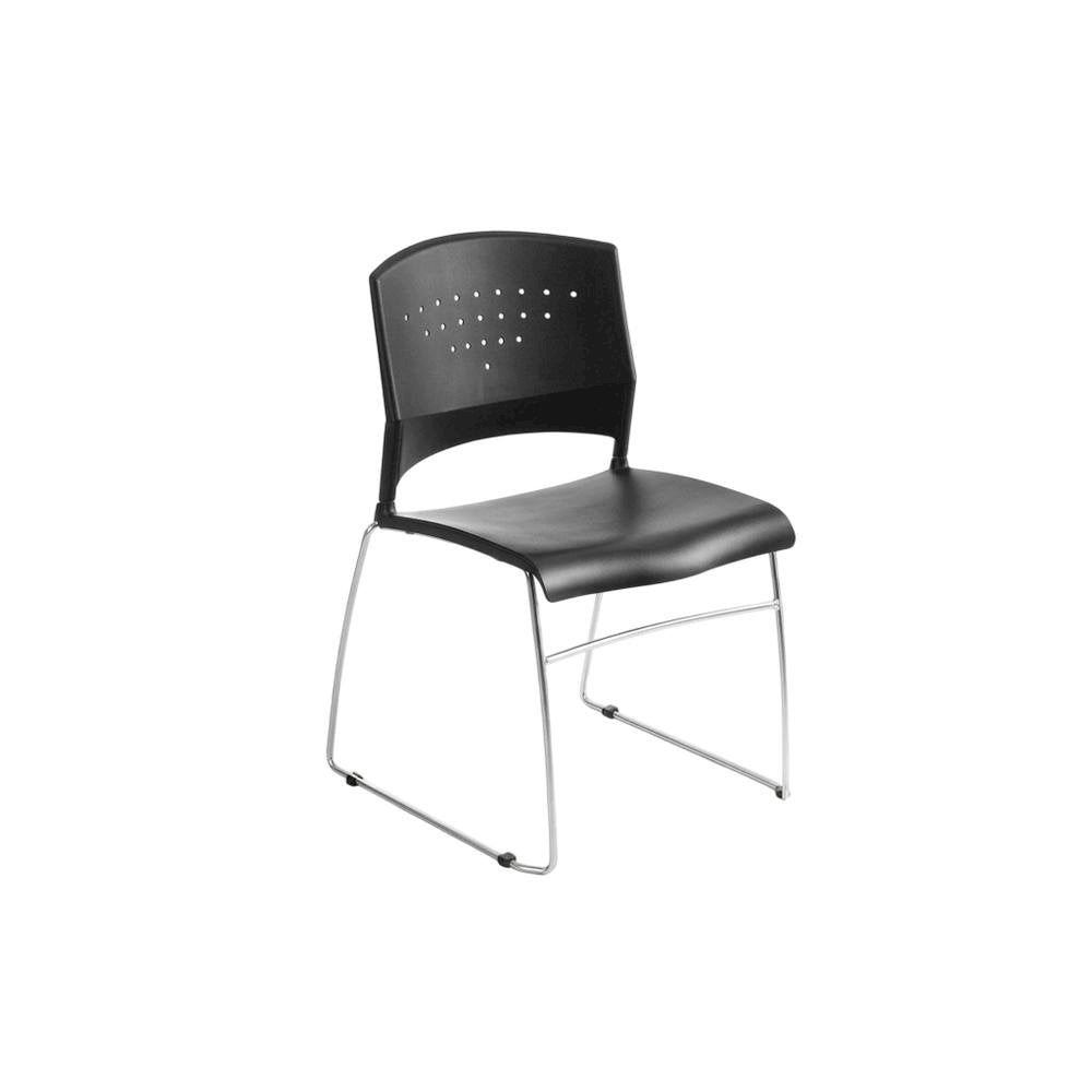 Polypropylene Stackable Chair with Chrome Sled Base for Office and Lobby, Set of 2