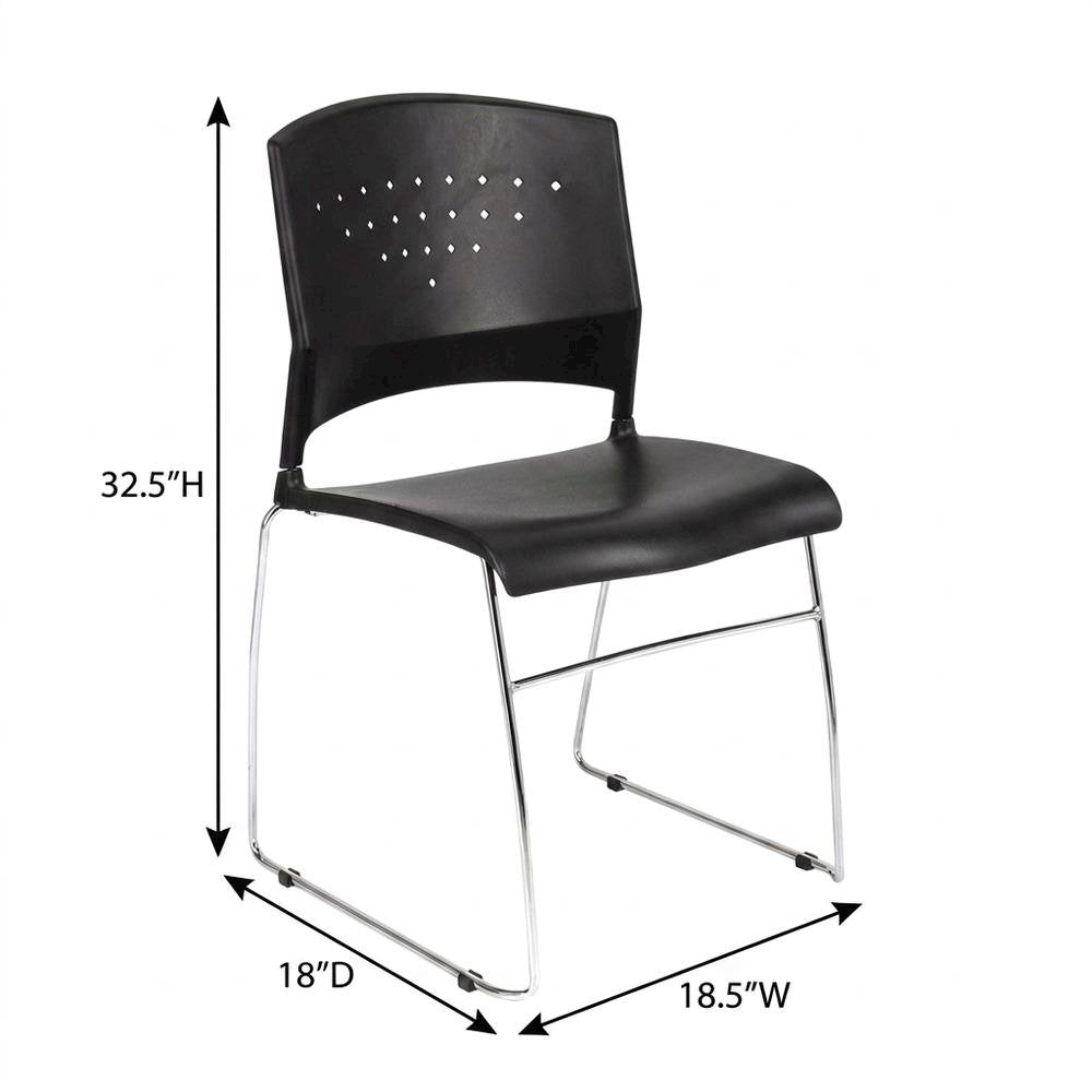 Polypropylene Stacking Chair with Chrome Sled Base for Waiting Rooms
