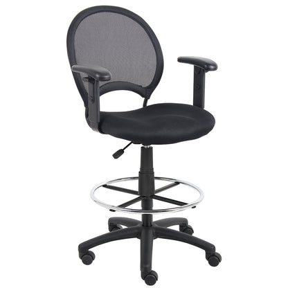 Boss Mesh Drafting Stool W/ Adjustable Arms