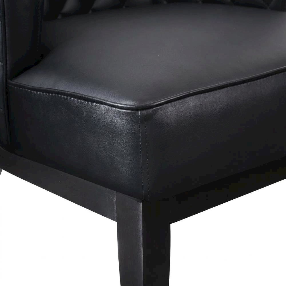 Plush Upholstered Accent Chair with Cushioned Back for Dining Room