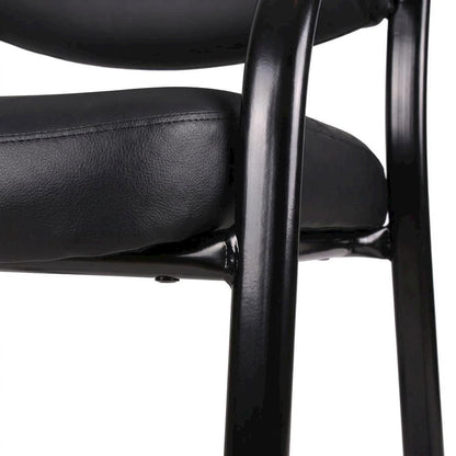 LeatherPlus Side Chair with Arms, Sled Base Office Guest Chair