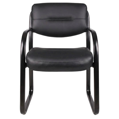 LeatherPlus Side Chair with Arms, Sled Base Office Guest Chair