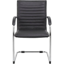 Vinyl-Upholstered Mid-Back Office Guest Chair with Chrome Cantilever Base, Set of 2