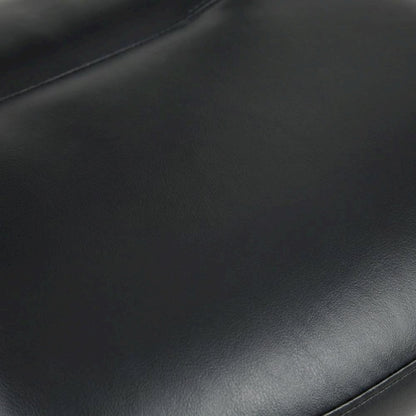 LeatherPlus Armless Side Chair with Sled Base, Desk Chair No Wheels, Black