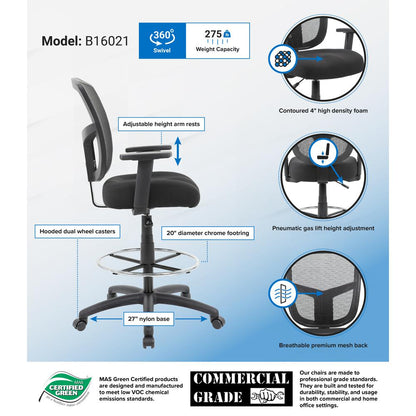 Boss Contract Mesh Drafting Stool