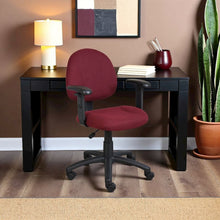 Burgundy Office Chair With Adjustable Arms, Desk Chair Comfy For Home Office