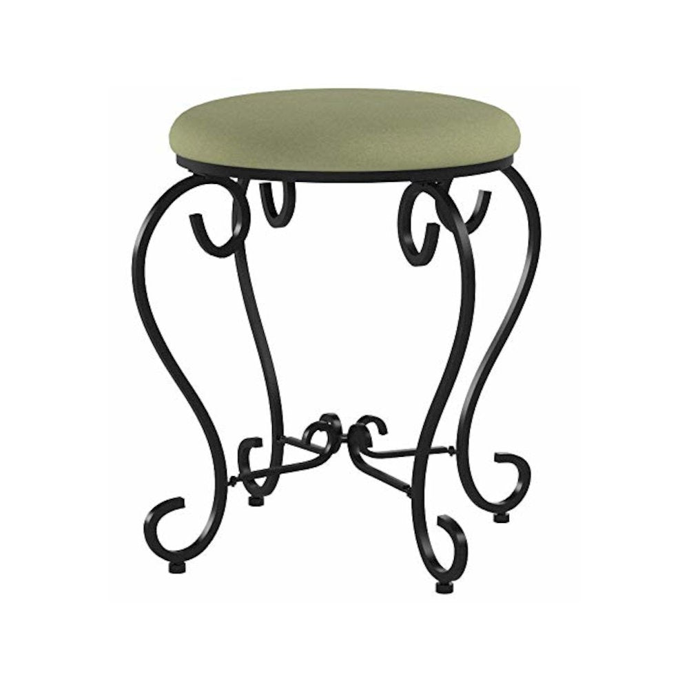 Round Iron Vanity Stool with Cushion