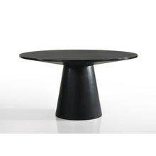 Elegant Contemporary Round Dining Table in Ebony Black Finish