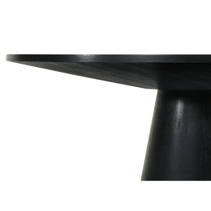 Elegant Black Round Dining Table, 47-Inch Wide Contemporary Design in Solid Wood