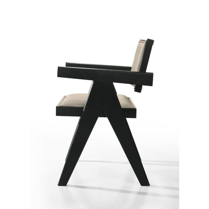 Jasper 21"W 3-Piece Ebony Black Arm Chairs and Console Table Set