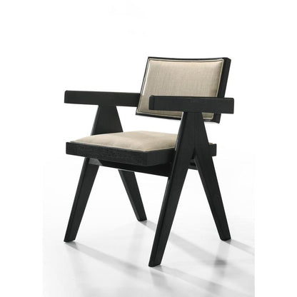 Jasper 21"W 3-Piece Ebony Black Arm Chairs and Console Table Set