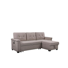 Contemporary Gray Reversible Sleeper Sectional Sofa with Storage and USB Ports