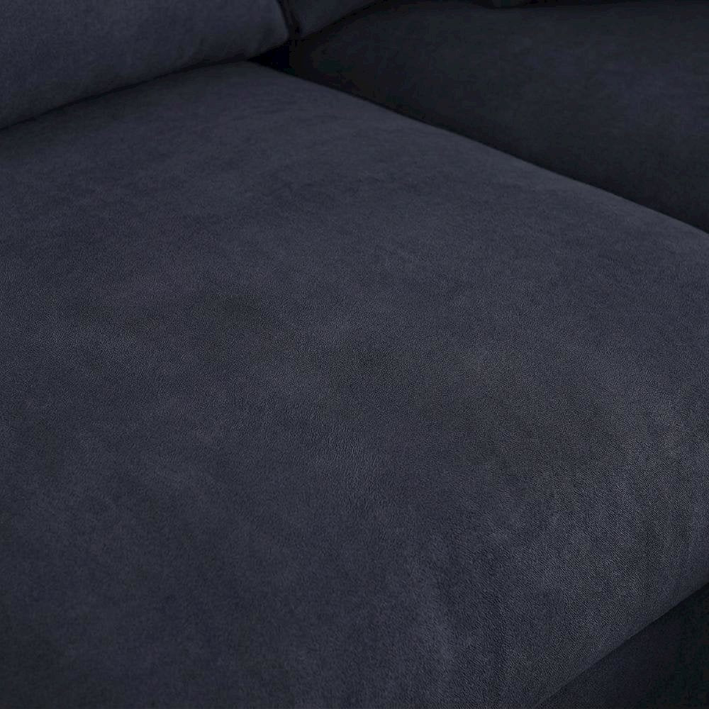 Dark Gray Woven Fabric Sectional Sofa with Right Facing Chaise
