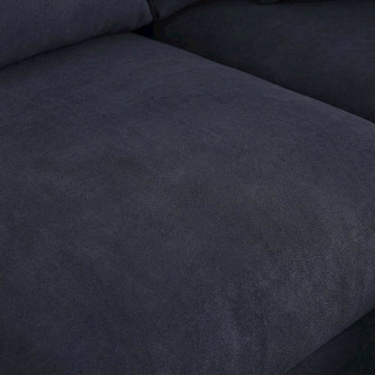 Dark Gray Woven Fabric Sectional Sofa with Right Facing Chaise