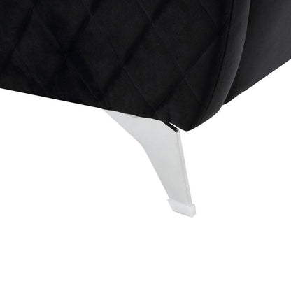 Sofia Black Velvet Fabric Sofa Loveseat Living Room Set