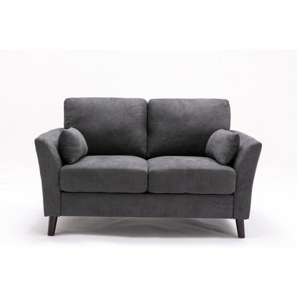 Damian Gray Velvet Fabric Loveseat