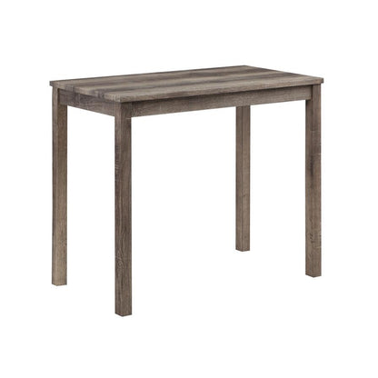 Lux Brown 3 Piece Counter Height 36" Pub Table Set with Tufted Creamy White Linen Stools