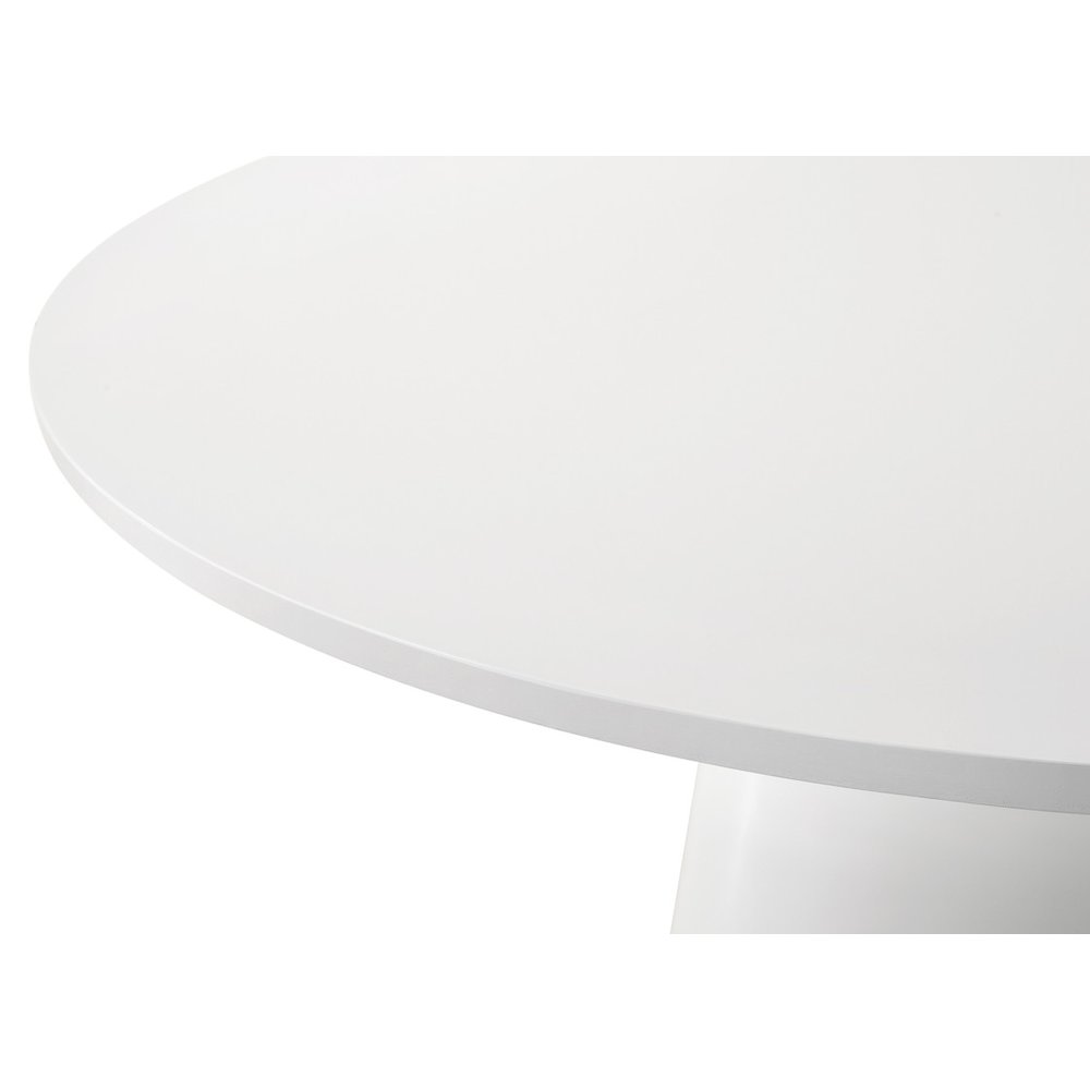 Contemporary Round Dining Table in White Finish for Modern Dining Spaces