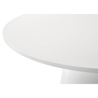 Contemporary Round Dining Table in White Finish for Modern Dining Spaces