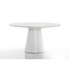 Contemporary Round Dining Table in White Finish for Modern Dining Spaces