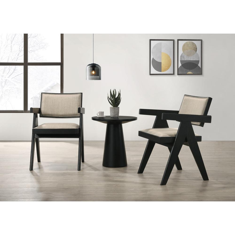 Jasper 21"W 3-Piece Ebony Black Arm Chairs and Console Table Set
