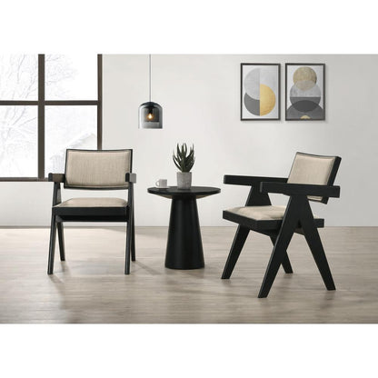 Jasper 21"W 3-Piece Ebony Black Arm Chairs and Console Table Set