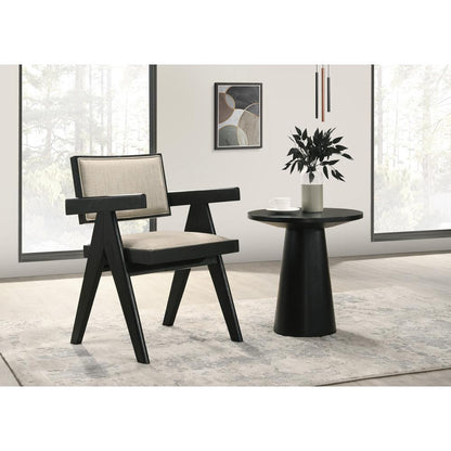 Jasper 21"W 3-Piece Ebony Black Arm Chairs and Console Table Set