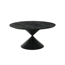 Round Dining Table, Ebony Black, Hourglass Base
