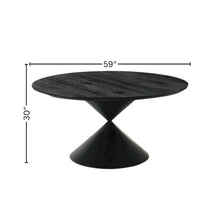 Round Dining Table, Ebony Black, Hourglass Base