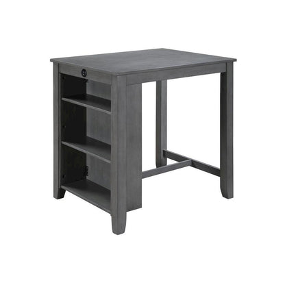 3 Piece Dining Set, Counter Height, USB Ports, Gray