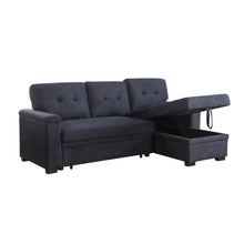 Reversible Sleeper Sectional Sofa, Storage Chaise, Dark Gray
