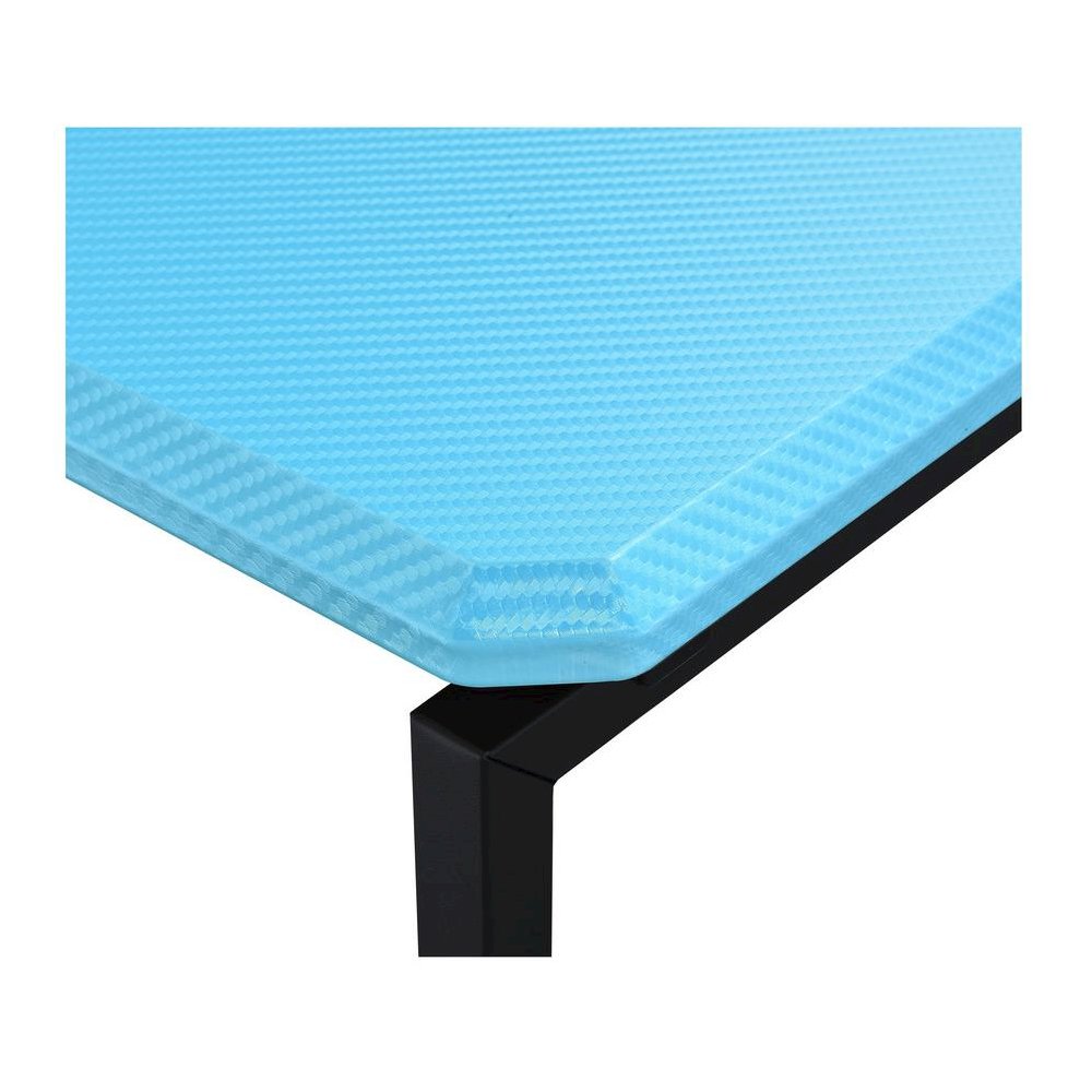 3 Piece Table Set, Carbon Fiber Wrap, Blue, Metal Frame