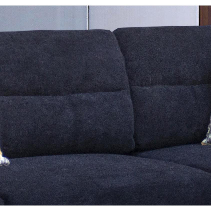 Diego Black Fabric Sectional Sofa with Right Facing Chaise, Storage Ottoman, and 2 Accent Pillows