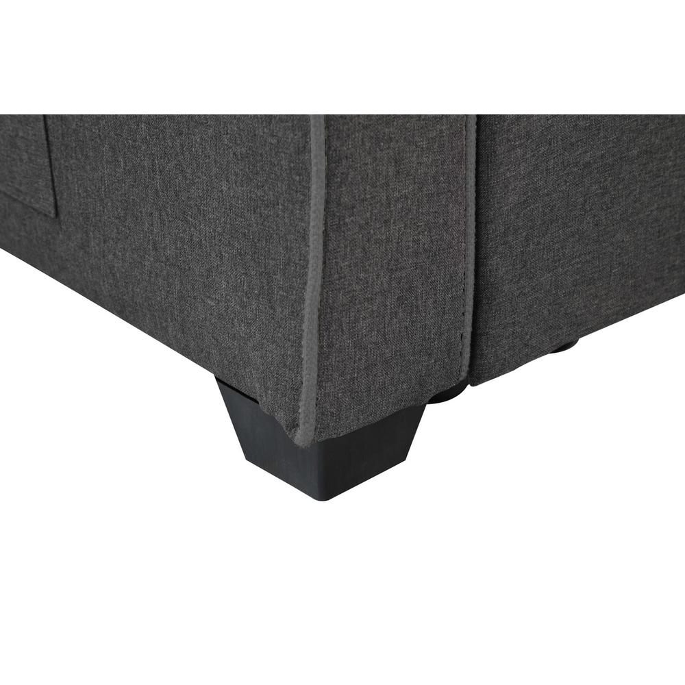 Modern Gray Fabric Sleeper Sofa Featuring USB Ports and Decorative Pillows